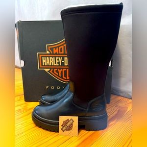 Harley-Davidson® Women's Lenora 12-In. Black Leather Fashion Boots Size 6 NEW